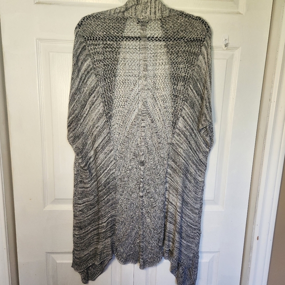 TORRID  Long Loose Knit Duster Cardigan Marled Gray Size 2 - Picture 10 of 11